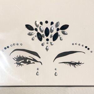Elegant Black and Silver Eye Makeup Stickers